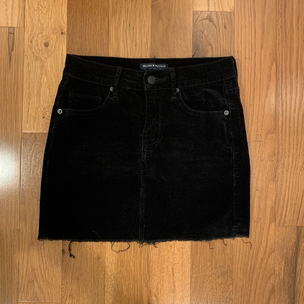 Brandy Melville Black Corduroy Skirt